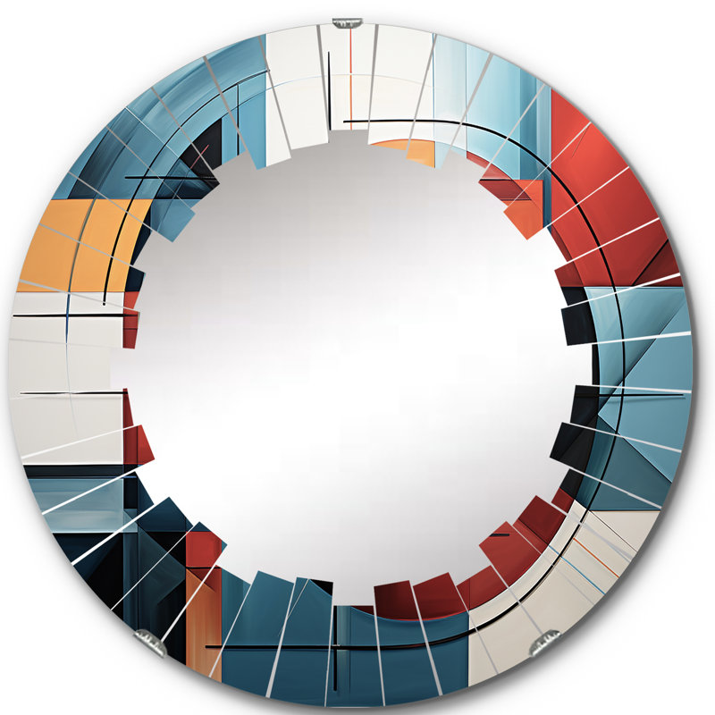 Hardedge Geometry II Circle Mirror, 24" x 24"