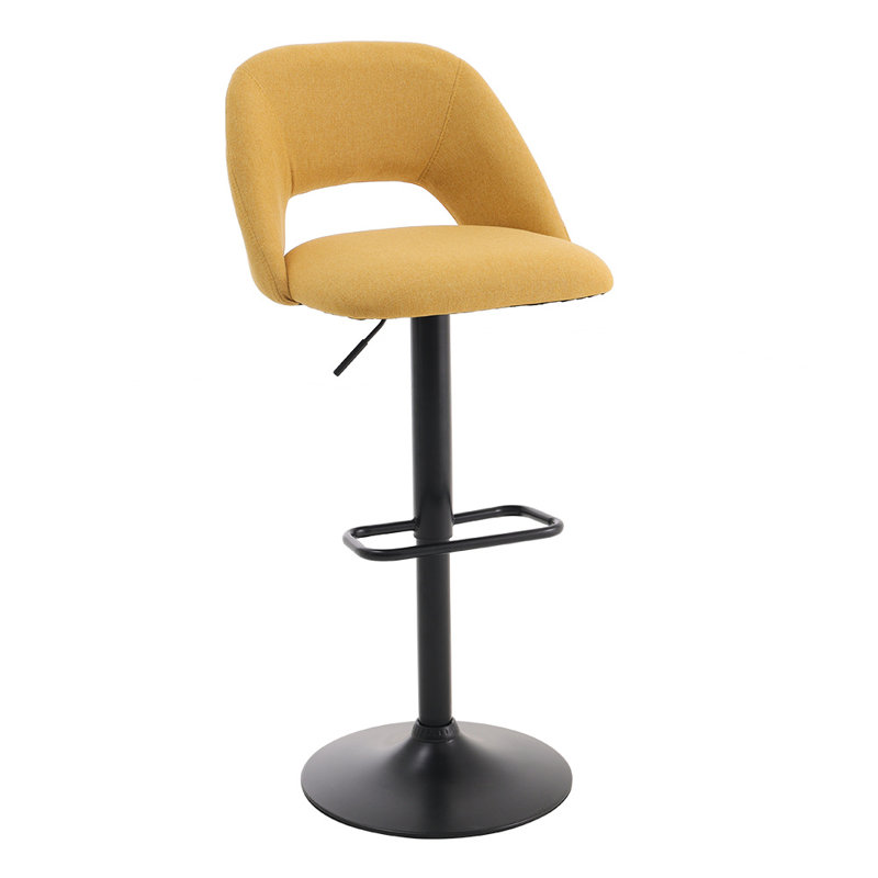 Nesly Swivel Upholstered Adjustable Height Counter Stool with Metal Frame, Yellow