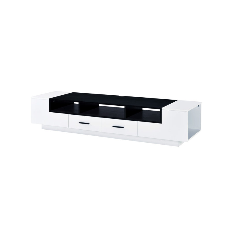 Oluwasegun 2-Drawer Rectangular TV Stand in White/Black
