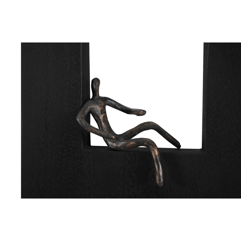 Black Metal Lounging Figure Wall Decor, 34"
