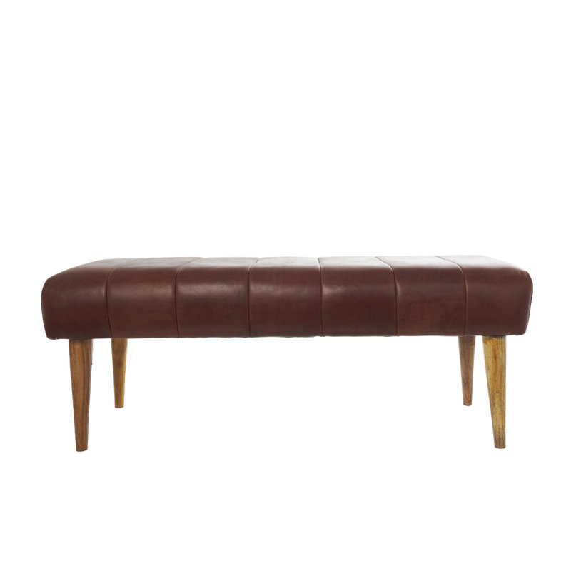 Genuine Leather Upholstered Bench