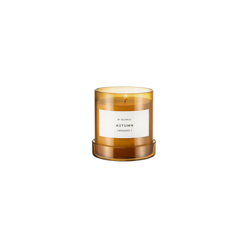 Large Tan Bergamot Scented Soy Candle with Lid