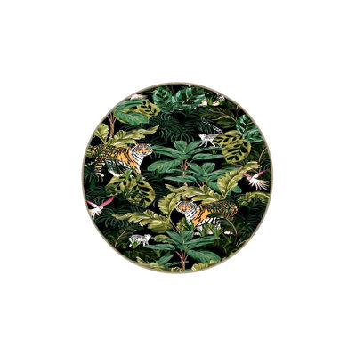 Modern Black Toned Hanging Floral Decorative Rug