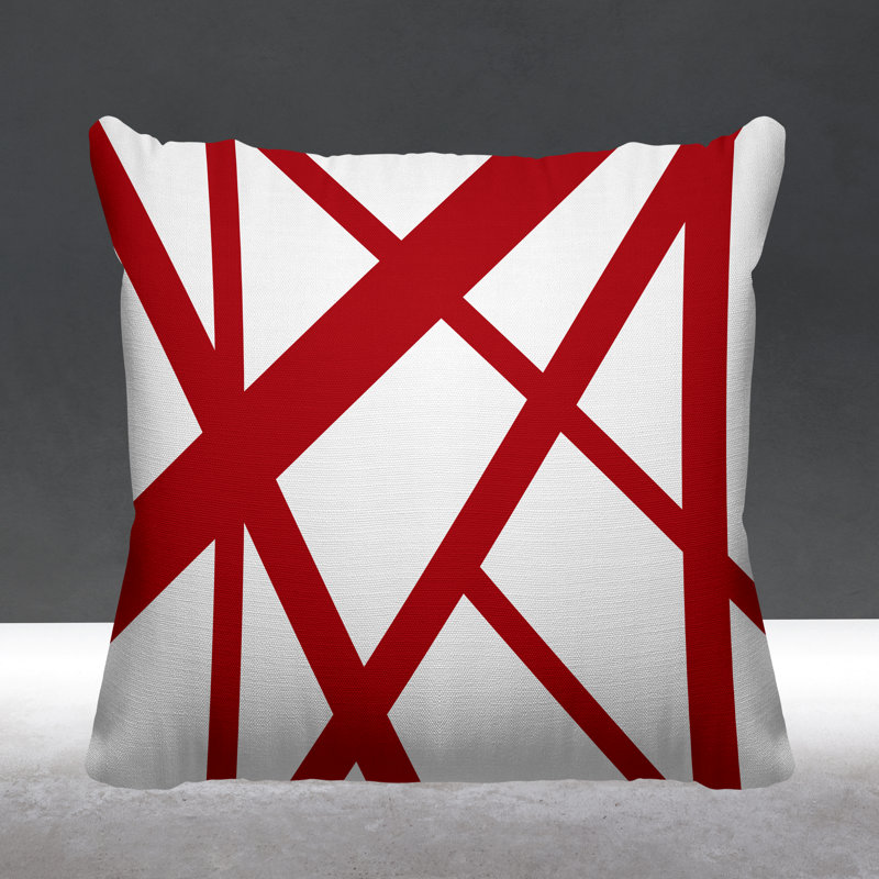 Shelly Outdoor Reversible Throw Pillow, 19W" x 19H", Red