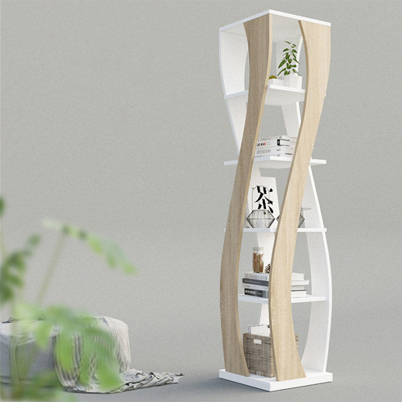 Burlywood Modern Manufactured wood Standard Bookcase, Burlywood/White