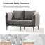 Stringfield 57"W Modern Faux Leather-trimmed Fabric Loveseat-1048574728