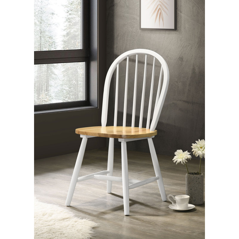 Chaises d'appoint Damian Windsor brun naturel et blanc (ensemble de 4)