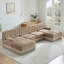Canapé modulaire 4 places avec 2 repose-pieds, jupe à pampilles, conception capitonnée, mousse haute densité, base ergonomique en bois de qualité supérieure-479672886-479673032