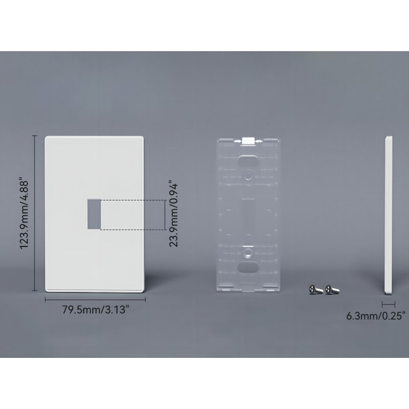 White 1-Gang Screwless Toggle Light Switch Wall Plate Set