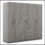 Rangement à 6 portes pour garde-robe en bois pour chambre à coucher, avec grands tiroirs, gris-1058475970