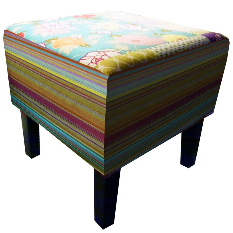 Patchwork Solid Wood Accent Stool