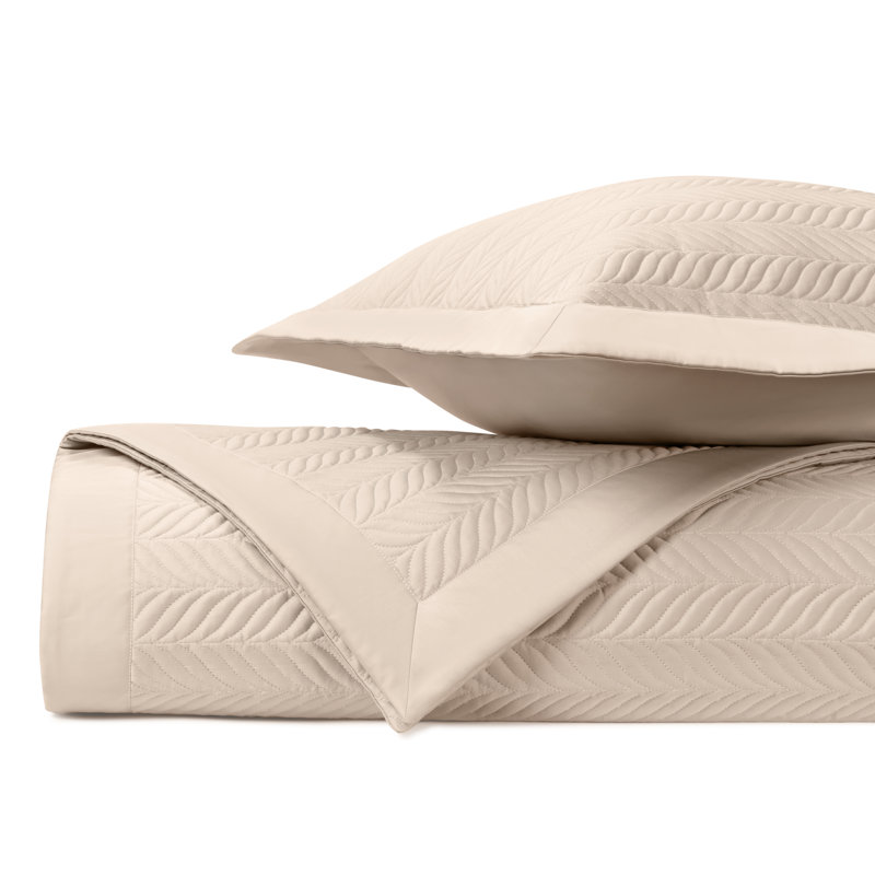 Egyptian Certified Cotton Coverlet Set, Caramel, King Coverlet + 2 King Shams
