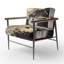 Or et gris Flusion Fusion II - Fauteuil rembourré contemporain, fauteuil d'appoint abstrait moderne-1646273827
