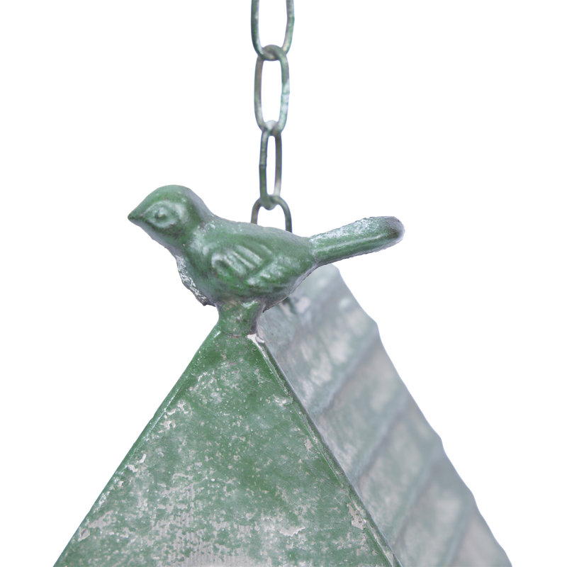 Cabane à oiseaux verte suspendue