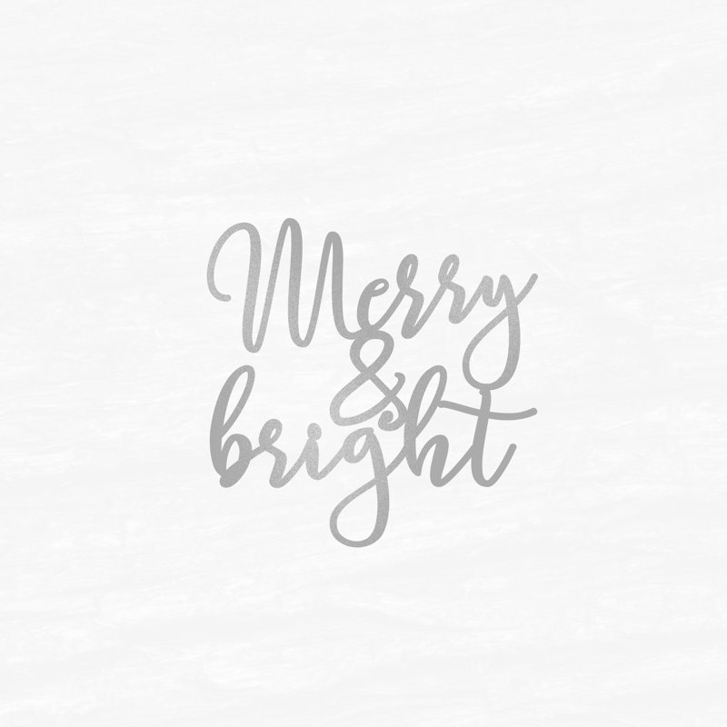 Merry And Bright Simple - Wrapped Canvas Print, 30cm H x 30cm W x 3.8cm D