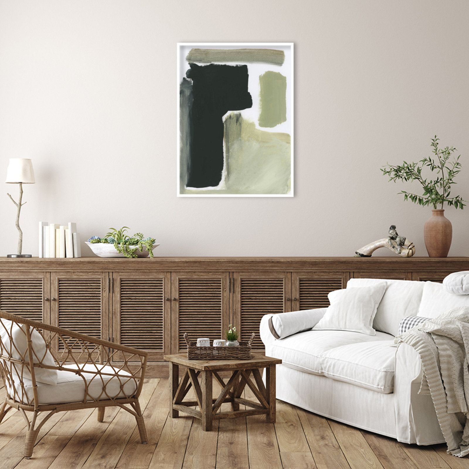 Cleve "Total" Print by Dan Hobday, White, 41" H x 31" W