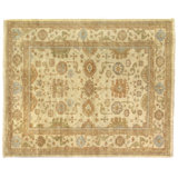 Antique Weave Oushak Wool Oriental Area Rug in Ivory