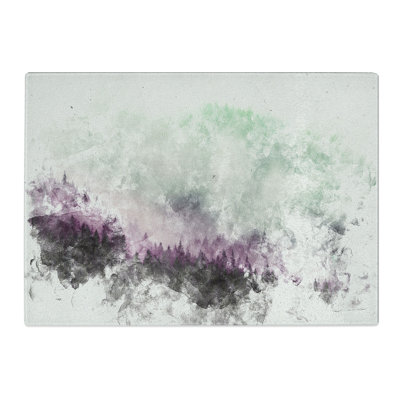 Tempered Glass Foggy Forest Chopping Board
