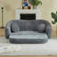 Canapé-lit incurvé de 86 po en chenille 86 po, gris-1736225992