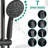Shower System With Drill- Stainless Steel Rod, Dual Heads, Matte Black, 7 Settings, 1.8 Gpm Flow Rate Steel, 7-setting Flow, To Discoloration
