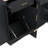 Multi-Functional Storage Sideboard, Trash Can Storage, Sliding Door Cabinet & 3-Tier Spice Rack,Kitchen Island Table For Kitchen, Dining Room (Black)-1676578236