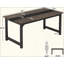 Grand bureau d'ordinateur moderne pour le bureau à domicile - Table d'écriture robuste avec structure en acier, poste de travail industriel avec bureau spacieux et pieds réglables-1705134558