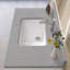 Comptoir de meuble-lavabo en pierre reconstituée de 30 po x 22 po avec comptoir intégré en faux pierre avec dosseret de 4 po pour salle de bain en marbre gris