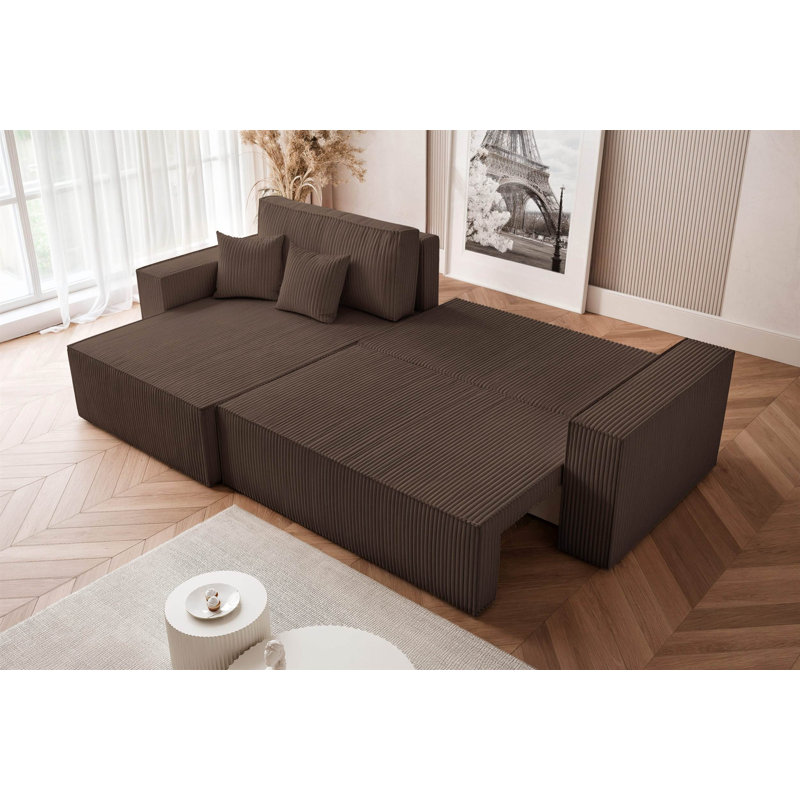 4 Seater Sofa Bed, Brown