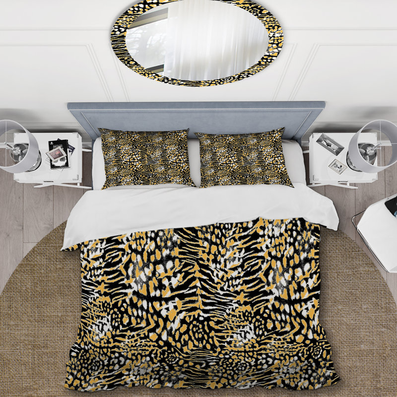 Ensemble de housse de couette en microfibre beige / blanc 2 pièces