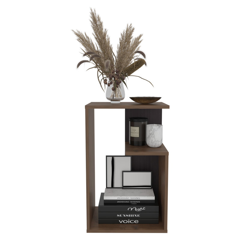 Table d'appoint Everet, Bois brun foncé