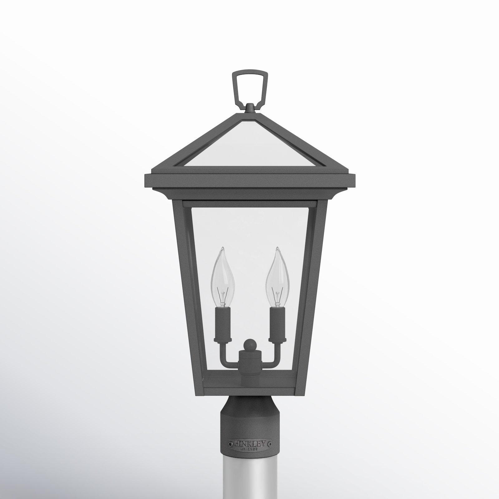 Lalla Transparent Metal Outdoor Lantern Head, Museum Black