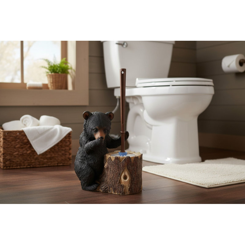 Porte-brosse de toilette en résine rustique