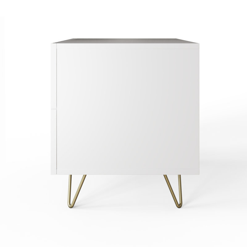 Alipio 40cm W Manufactured Wood Bedside Table, White