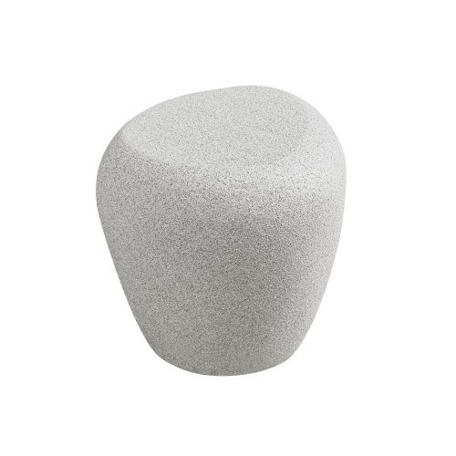 Table d'appoint moderne 19,29 pouces, fabrication robuste en fibre de verre pour coin-détente, Beige