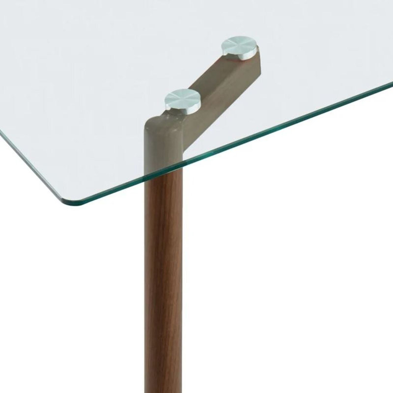 Table de salle à manger en verre trempé Praga, H 29,5 po x L 55 po x l 33 po