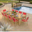 Travira Rectangular 10 - Person 103" Long Powder Coated Aluminum Patio Dining Set-90505547-90505548