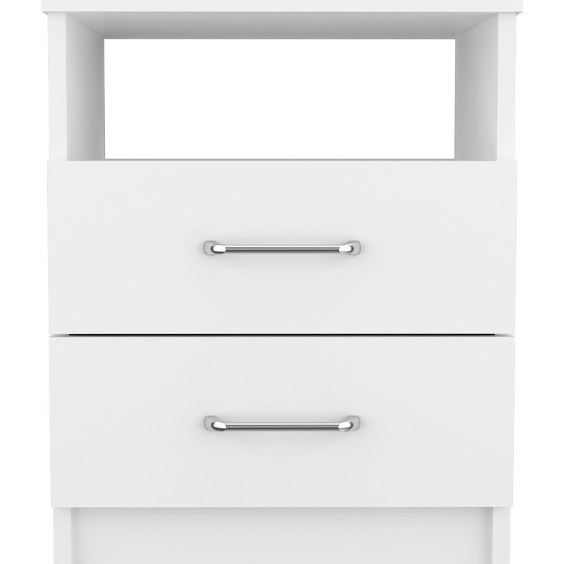 2-Drawer 1-Shelf Rectangle Nightstand