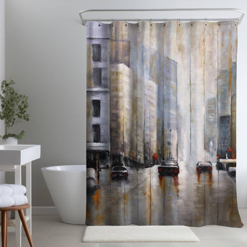 Shower Curtain ST29 – Polyester Shower Curtain, Dye Sublimation Print, 71" W × 74" L