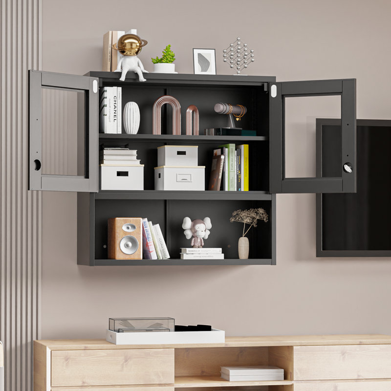 Steel Tool Storage Cabinet Black Hanging Cabinet, Black