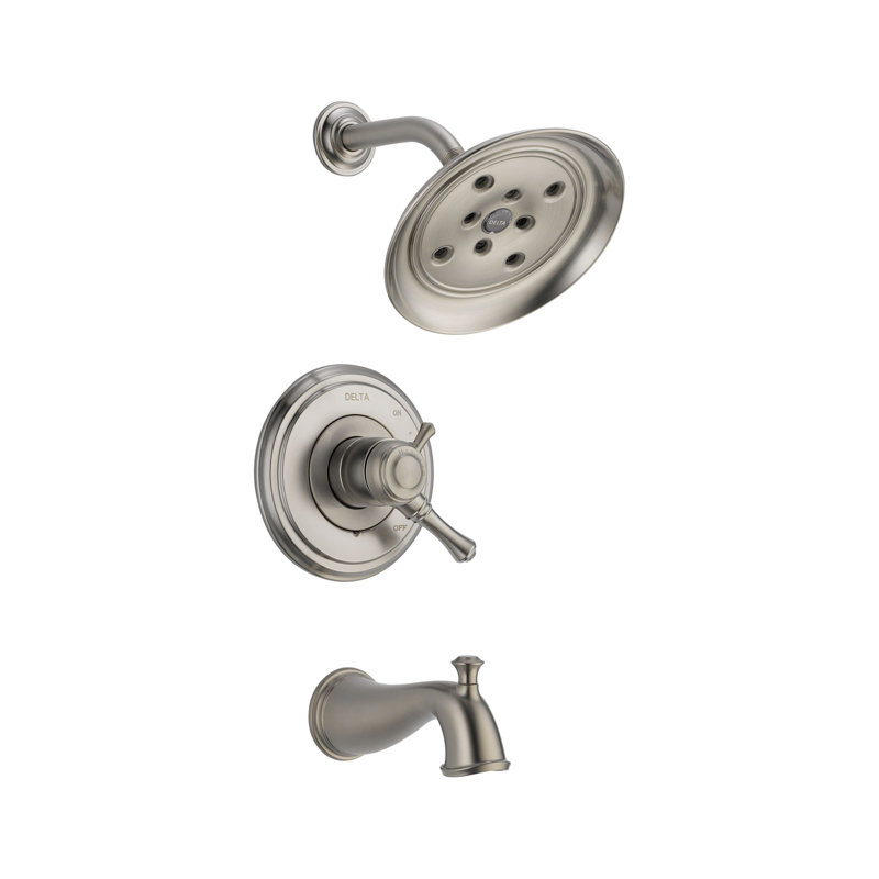 Tub and Shower Faucet with Monitor, Stainless Steel