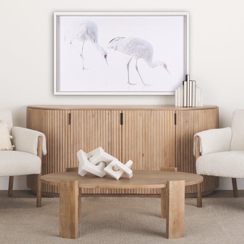 «Sandhill Crane II» par Chad Mckay, reproduction d'art encadrée à la main, H 31,5 po x l 51,5 po