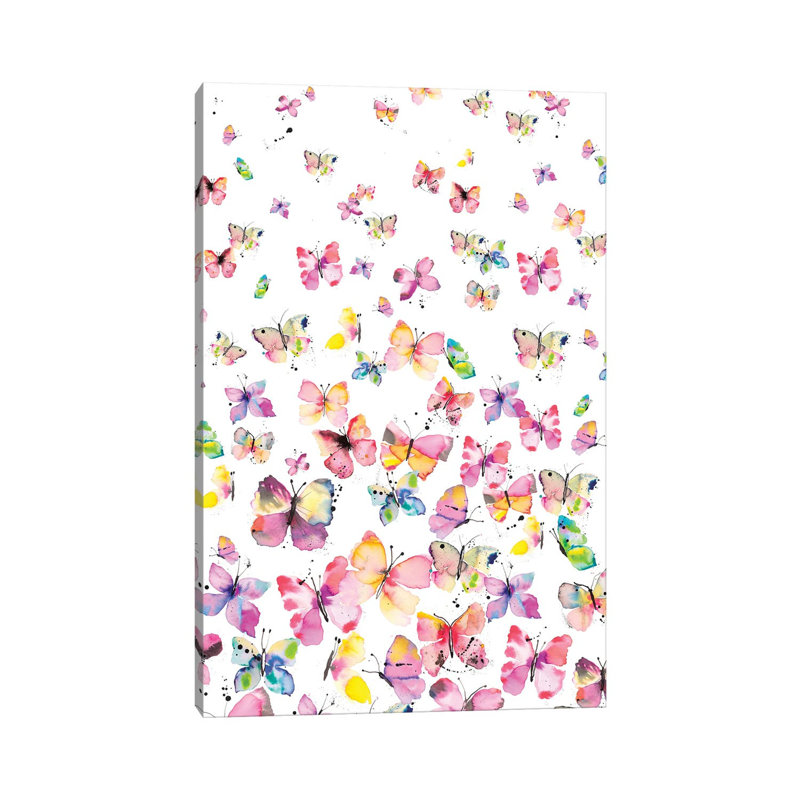 Watercolour Beautiful Butterflies - Wrapped Canvas Art Prints - Wrapped Canvas Gallery-Wrapped Canvas Giclée
