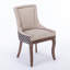 Collection de 2 chaises de salle à manger, tissu épaissi, base en bois massif, ornements en bronze, beige et agréable, 2 chaises d'appoint Sw2207bg Ultra, pieds en tissu épais, détails, motif, zone agréable,