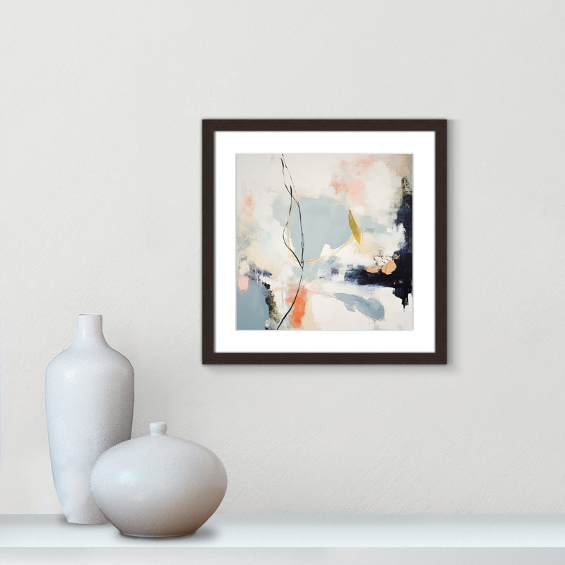 «Ethereal Blue Beats I Print» par Irena Orlov, Open Grain Walnut, Matted Print, L 17 po x H 17 po