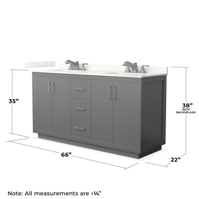 66 meuble-lavabo double avec plateau 66