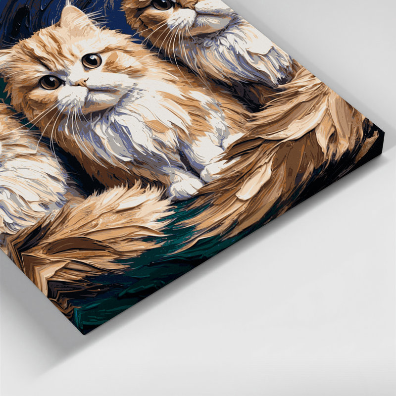 «Cats Exotic Shorthair», art mural sur toile grise