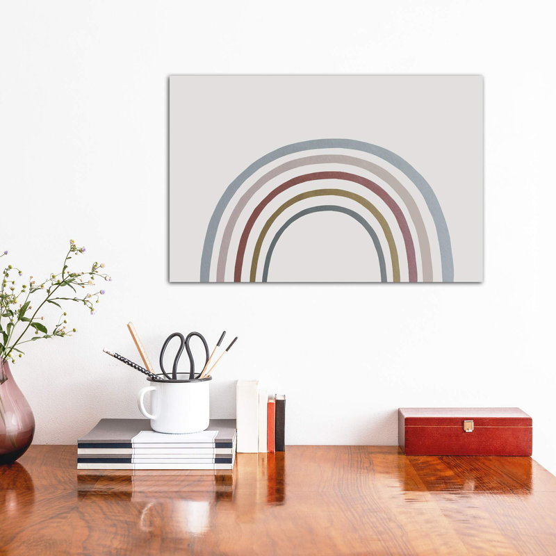 Décoration murale aquarelle arc-en-ciel pour enfants, H 12 po x l 18 po x 1,5 po, Toile tendue