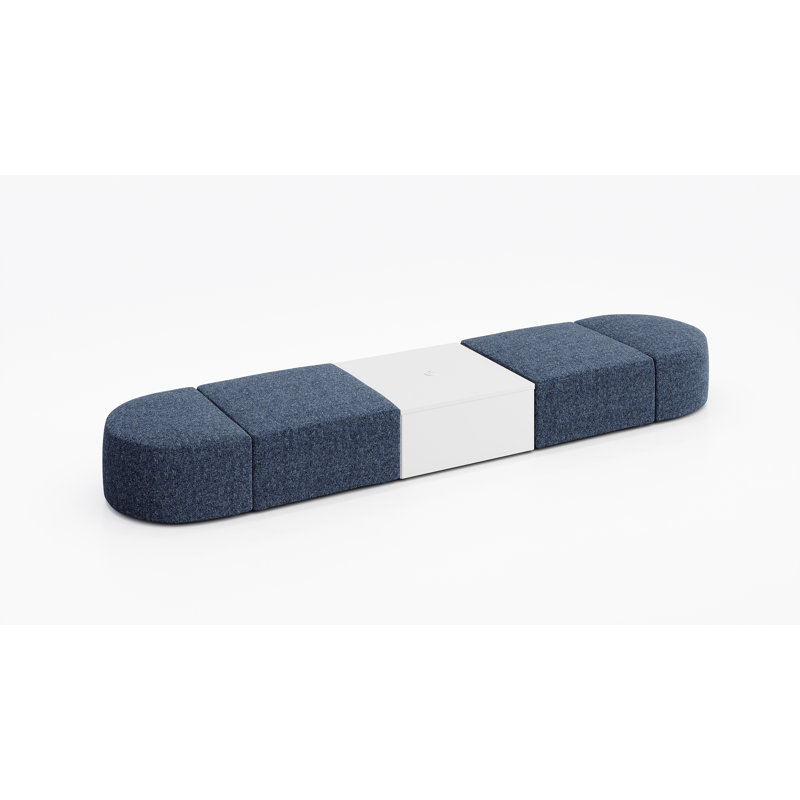 Siège modulaire pour 4 personnes avec nappe occasionnelle, avec prise de courant, Geai bleu