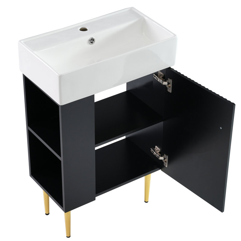 21.6"  Bathroom Vanity, Black