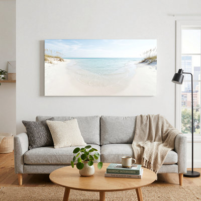 Ensemble de 1 tableau sur toile représentant une scène de plage
